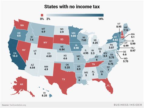 States With No Income Tax Map Printable Map
