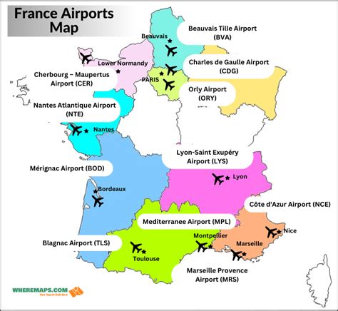 airports  france map complete list  airports  france