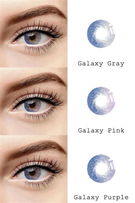 microeyelensescom colored contact lenses  shop galaxy series gray pink  purple