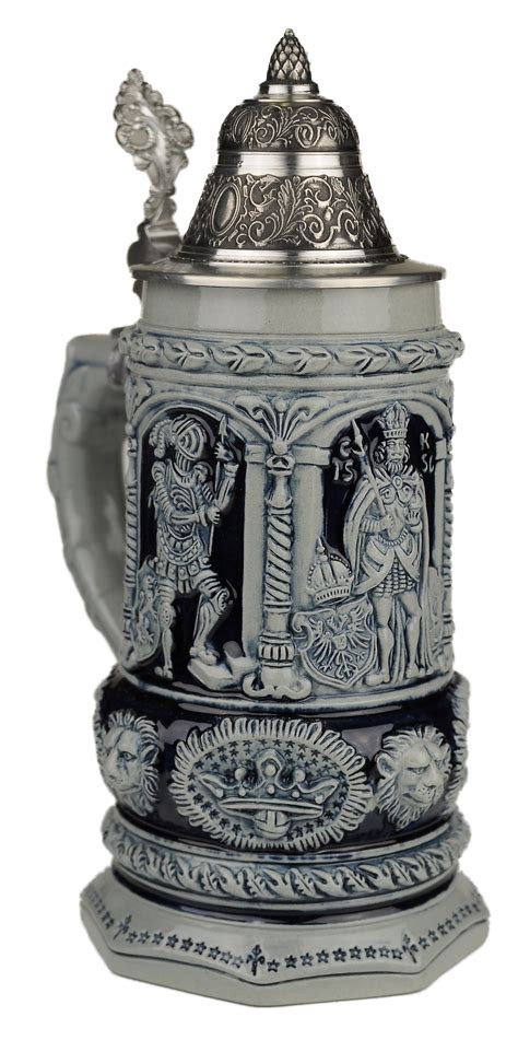 beer steins  king thewalt  stein  kings relief german stein beer mug  limited