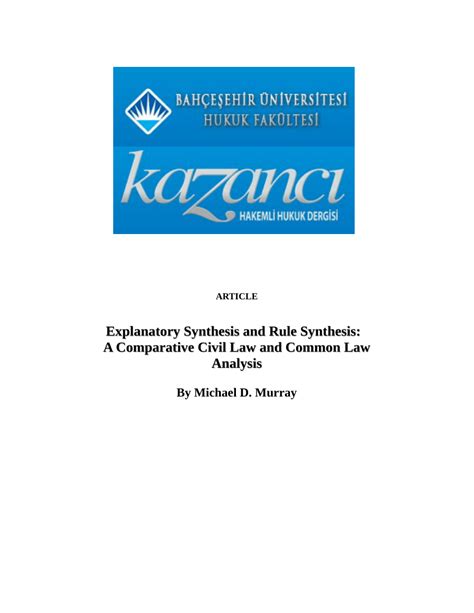 explanatory synthesis  rule synthesis  comparative civil law