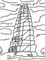 Babel Tower Coloring Printable Supercoloring Via Tag sketch template