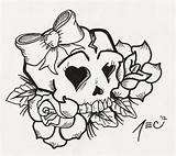 Skull Girly Tattoo Tattoos Coloring Pages Drawings Cute Sugar Girl Skulls Rose Stencils Printable Designs Deviantart Adult Flash Roses Color sketch template