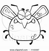 Chubby Mosquito Mad Clipart Cartoon Evil Thoman Cory Outlined Coloring Vector Royalty Mosquitoes Protected Collc0121 Clipartof sketch template