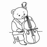 Violin Coloring Cello Pages Color Playing Bear Printable Toddler Lovely Kids Baroque Print Getcolorings Acoustic Getdrawings sketch template