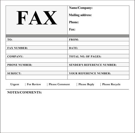 fax cover sheet printable form editable facsimile page  hot sex