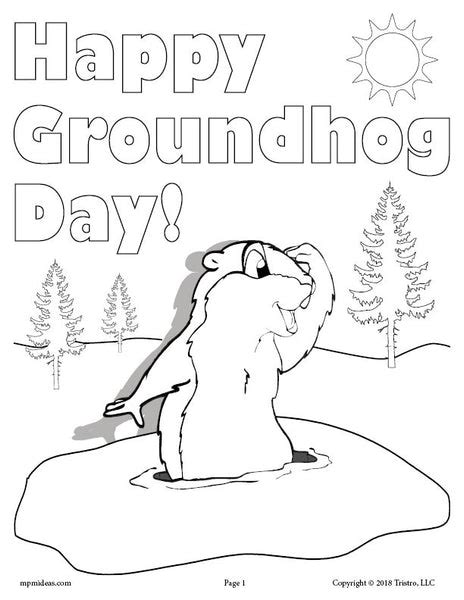 printable groundhog day coloring page supplyme
