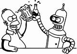 Bender Homer Futurama Decals sketch template