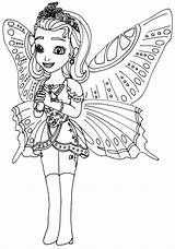 Coloring Sofia Fairy sketch template