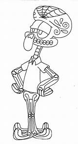 Squidward Coloring Pages Spongebob Skele Yuccaflatsnm Wenchkin November Template sketch template