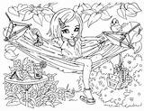 Coloring Pages Printable Summer Girl Girls Teenagers Difficult Hammock Teens Hard Fun Time Enjoy Cute Colouring Cool Color Filminspector Kids sketch template