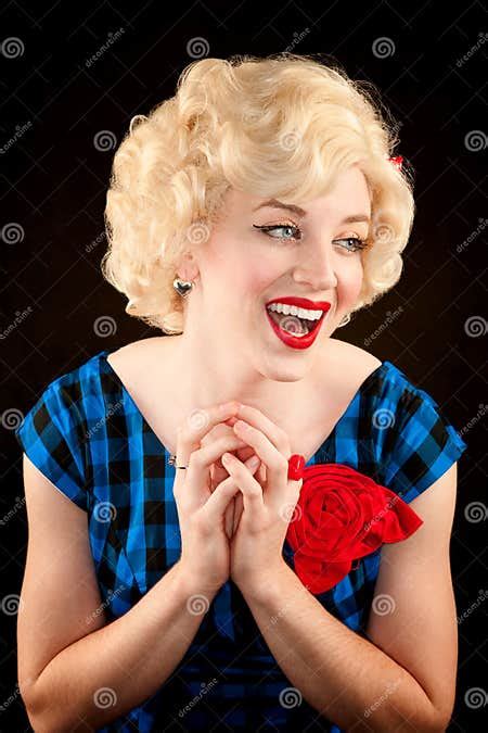Pretty Retro Blonde Woman Stock Image Image Of Vintage 12948427