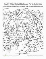 Rocky Coloring Park National Mountains Mountain Pages Worksheets Appalachian Worksheet Parks Trail Geography Landscape Colouring Sheets Kids Education Printable Adult sketch template