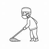 Mopping Masks Boy sketch template