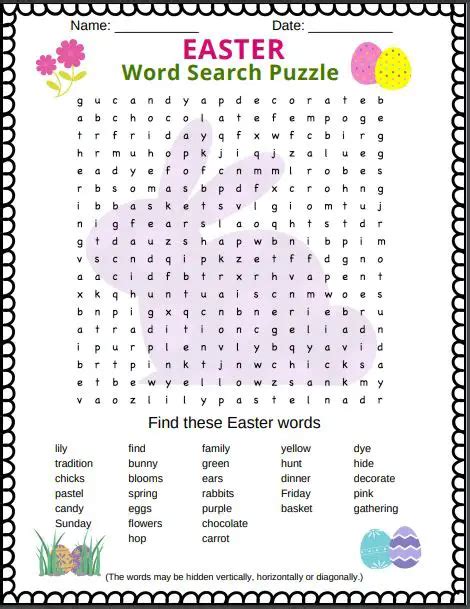printable easter crossword puzzles  adults   earth