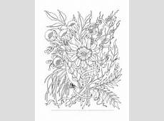 Adult Coloring Pages Floral Bouquets Set of 8