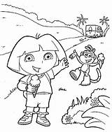 Dora Coloring Pages Boots Explorer Library Clipart Comments Coloringhome Popular Insertion Codes sketch template