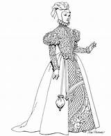 Renaissance Coloring Pages Fashion Visit Clothing sketch template