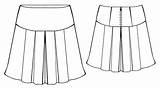 Pattern Skirt Pleated Sewing Drawing Technical Skirts Lekala sketch template