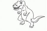 Coloring Dinosaur Simple Pages Kids Printable Color sketch template