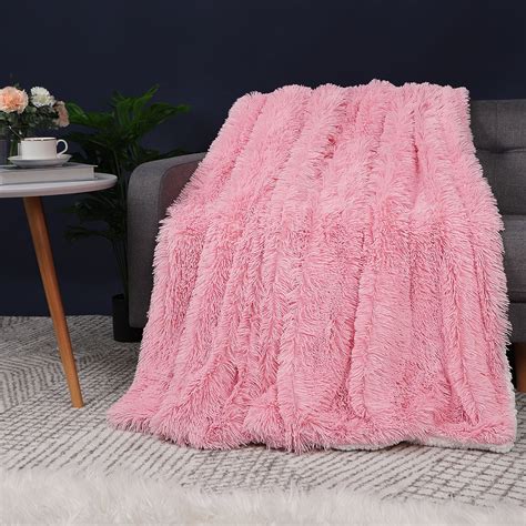 luxury faux fur blanket soft warm shaggy sherpa  sofa couch bed plush fluffy fleece