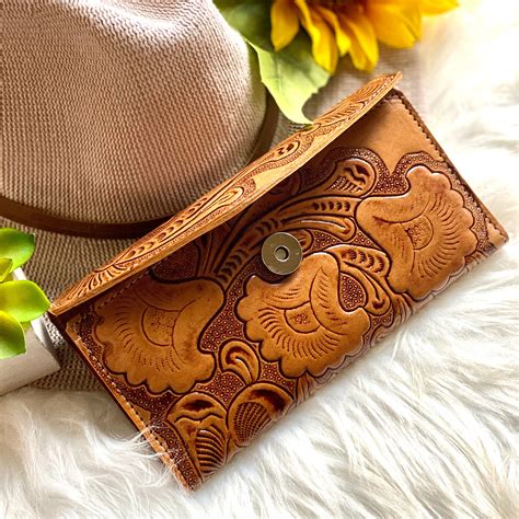 boho leather womens wallets engraved wallet gift  mom