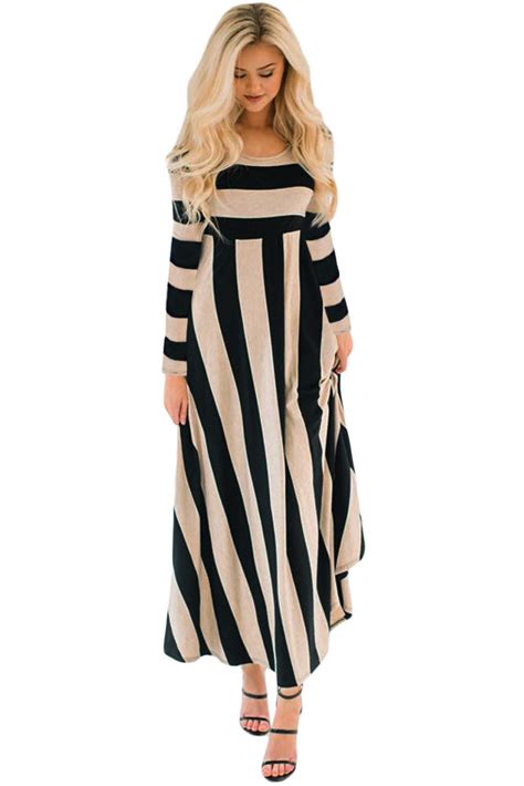 Nude Bold Stripe Maxi Dress Style Room 326