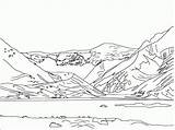 Coloring Mountains Pages Clipart Landscape Arctic Rocky Library Clip sketch template