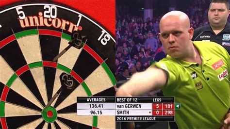 throwback video van gerwen gooit het hoogste tv gemiddelde aller tijden tijdens premier league