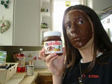 Nut Facial In This Picture Photo Of Girl With Nutlella On Face Funny