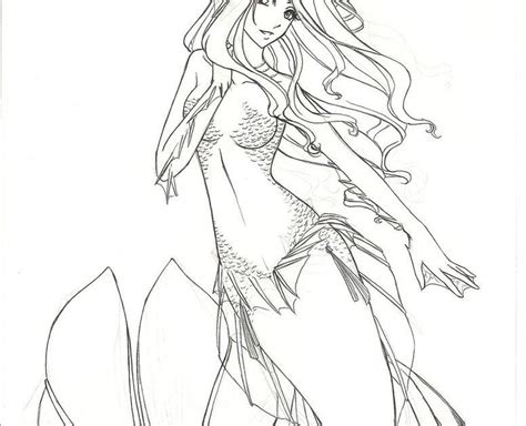 beautiful mermaid anime mermaid coloring pages coloring  drawing