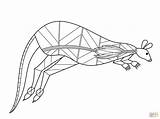 Aboriginal Animal Outlines Kangaroo Arty Supercoloring Designlooter sketch template