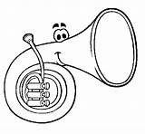 Trompa Corno Horn Trompe Portafortuna Colorier Stampare Acolore Coloringcrew Coloritou sketch template