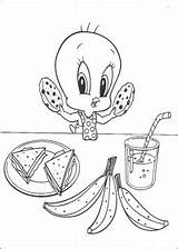 Coloring Birthday Pages Tweety Happy Cartoon sketch template