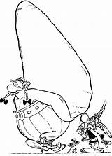 Obelix Asterix Menhir Coloring Deliver Dogmatix Saw sketch template