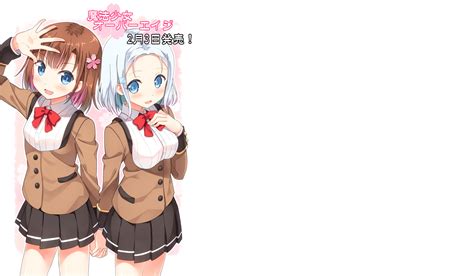 2100x1122 Original Anime Anime Short Hair Brown Hair School