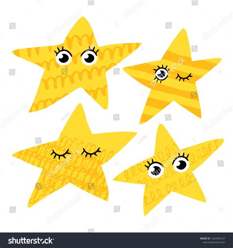cute star illustration template yellow star stock vector royalty