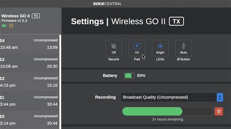 rode wireless  ii firmware update released standalone onboard recording   cong dong