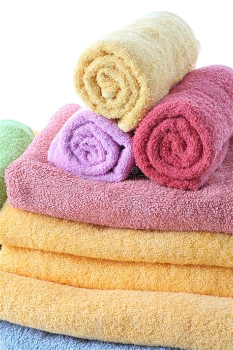 fluffy towels stock photo image  folded cleaning