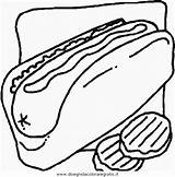 Alimenti Lebensmittel Speisen Verschiedene Hotdog Disegno Vectores Trinken Malvorlage sketch template