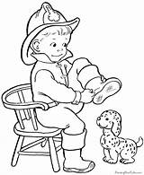 Coloring Fire Fre Hat Printable Popular Pages Firefighter Kids sketch template