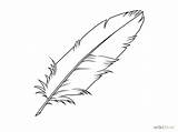 Feather Draw Outline Drawing Feathers Step Wikihow Eagle Indian Coloring Drawings Easy Sketch Clipart Color Pages Line Sheet Colouring Template sketch template