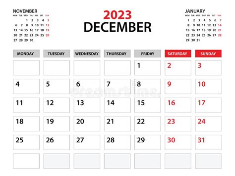 calendar  template december  year planner template monthly