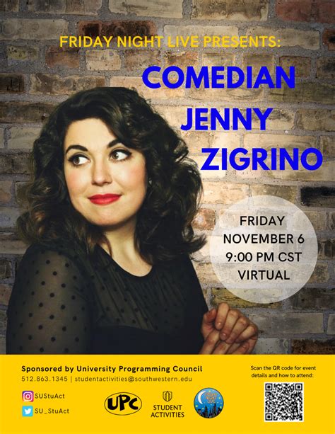 Friday Night Live Comedian Jenny Zigrino • Southwestern University