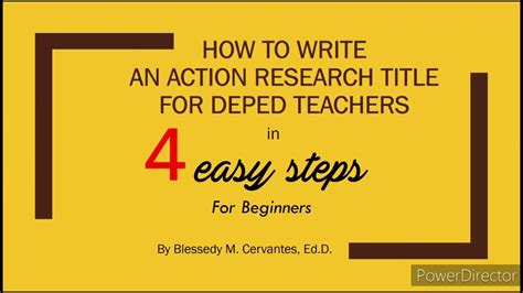 easy steps  writing  action research title  beginners deped