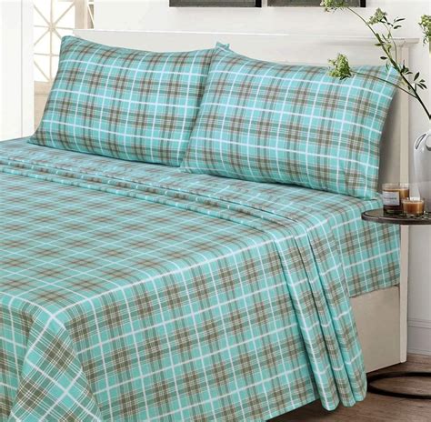 ruvanti flannel sheets full size  cotton brushed flannel bed