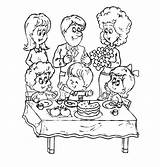 Table Coloring Pages Dining Periodic Family Getcolorings Click Getdrawings Printable Joint Around Colorings sketch template