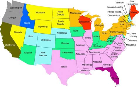 usa map  state names