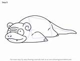 Draw Slowpoke Galarian Pokemon Step Drawingtutorials101 Drawing Tutorials sketch template
