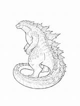 Godzilla Coloring Godzila Prehistoric Lizard Looks Colorpages sketch template